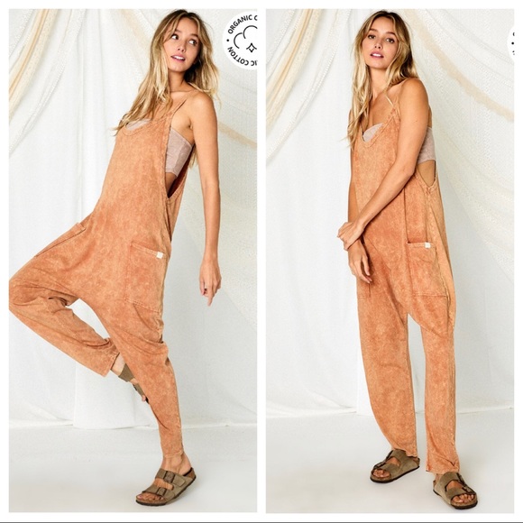 Mineral washed organic cotton Harem Jumpsuit - Picture 3 of 8